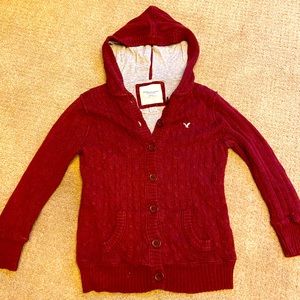 American eagle button up sweater